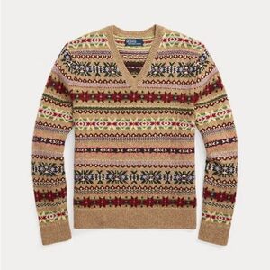Polo Ralph Lauren Fair Isle Wool V-Neck Sweater Men’s XXL